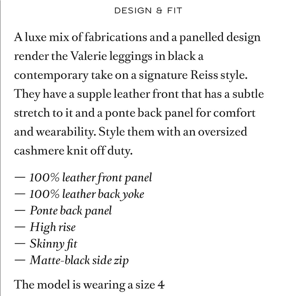 Reiss Valerie Leather Ponte Combo Legging - Picture 6 of 7